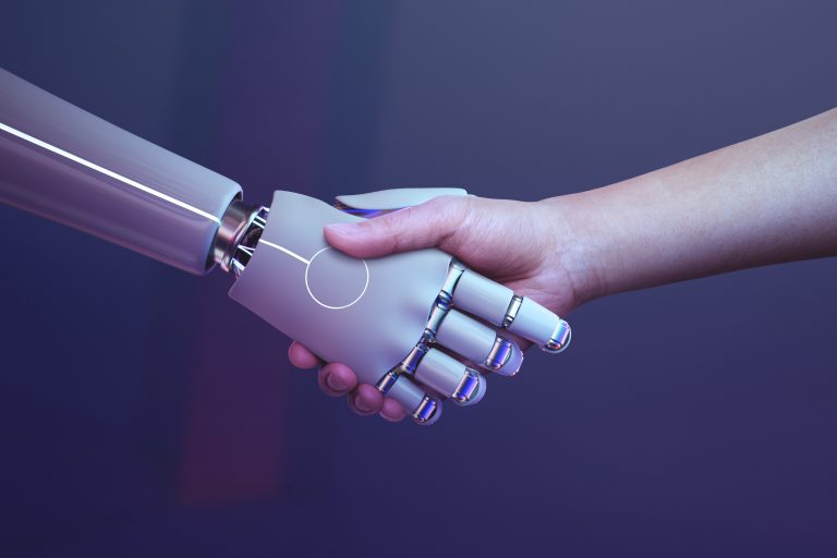 robot handshake with human